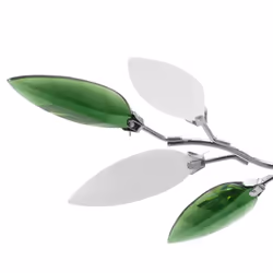 vidaXL Ceiling Lamp with White & Green Acrylic Crystal Leaf Arms 3 E14 Bulbs