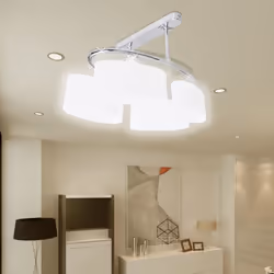 vidaXL Ceiling Lamp with Ellipsoid Glass Shades 4 E14 Bulbs Pendant Light