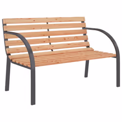 vidaXL Garden Bench 120cm Wood and Iron Outdoor Patio Park Yard Seat Chair