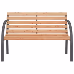 vidaXL Garden Bench 120cm Wood and Iron Outdoor Patio Park Yard Seat Chair