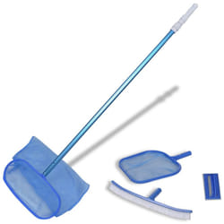 vidaXL Pool Cleaning Set Brush 2 Leaf Skimmers 1 Telescopic Pole Scrubber