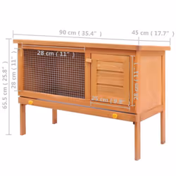 vidaXL Outdoor Rabbit Hutch 1 Layer Wood Small Animal House Pet Cage Carrier - Additional view 4