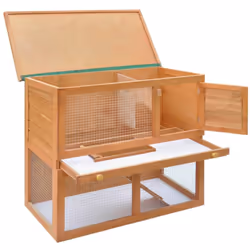 vidaXL Outdoor Rabbit Hutch Small Animal House Pet Cage 1 Door Wood Habitat - Additional view 3
