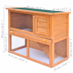 vidaXL Outdoor Rabbit Hutch Small Animal House Pet Cage 1 Door Wood Habitat - Additional view 7