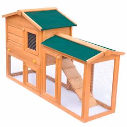 vidaXL Outdoor Large Rabbit Hutch Small Animal House Pet Cage Wood Habitat