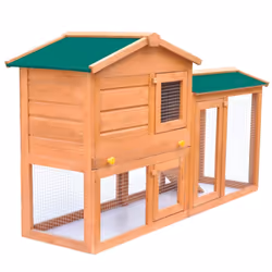 vidaXL Outdoor Large Rabbit Hutch Small Animal House Pet Cage Wood Habitat