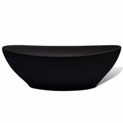 vidaXL Ceramic Basin Oval Black 40x33x13.5cm Bathroom Sink Countertop Fixture - Additional view 4