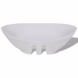 vidaXL Ceramic Basin Oval with Overflow 59x38.5x19cm Bathroom Fixture Sink - Additional view 4