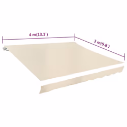 vidaXL Awning Top Sunshade Canvas Cream 4 x 3 m Canopy Replacement Canvas Top - Additional view 4