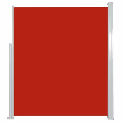 vidaXL Patio Side Awning Red Retractable Balcony Sunshade Blind Privacy Screen