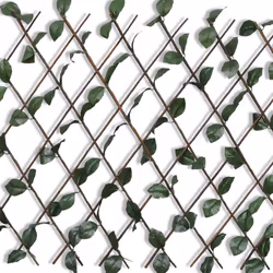 vidaXL 5x Expandable Willow Trellis Fence with Artificial Leaves Palisade