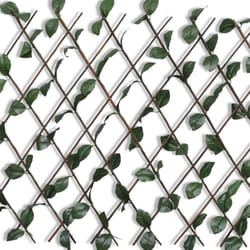 vidaXL 5x Expandable Willow Trellis Fence with Artificial Leaves Palisade