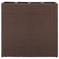 vidaXL Garden Raised Bed with 4 Pots Poly Rattan Brown Lawn Flower Box Planter