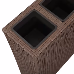 vidaXL Garden Raised Bed with 4 Pots Poly Rattan Brown Lawn Flower Box Planter - Additional view 4