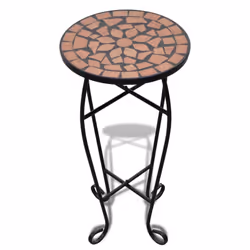 New Balcony Mosaic Side Coffee Table Plant Flower Terrace Brown Wedding Dining