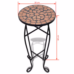 New Balcony Mosaic Side Coffee Table Plant Flower Terrace Brown Wedding Dining - Additional view 4