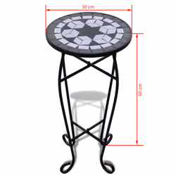 New Balcony Mosaic Side Coffee Table Plant Flower Terrace Black Wedding Dining - Additional view 4