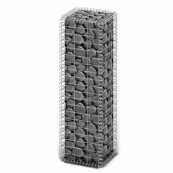 vidaXL Gabion Basket with Lid Galvanized Wire 100x30x30cm Patio Retaining Wall