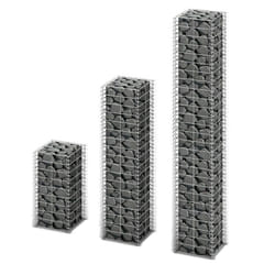 vidaXL 3x Gabions Garden Wall Stone Galvanized Wire 50/100/150 cm Basket Mesh