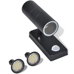 New LED Wall Lamp Stainless Steel Cylinder Shape Black Sensor Indoor Outdoor
