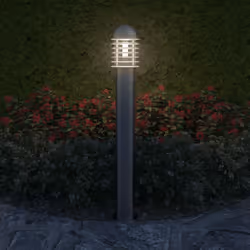 vidaXL Outdoor Post Lamp Standing Stainless Steel 15x100cm Solar Garden Light