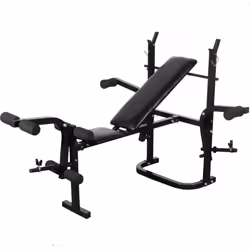 vidaXL Folding Weight Bench Dumbbell Barbell Set Home Gym Training Strength