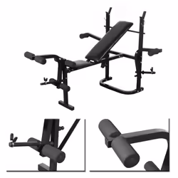 vidaXL Folding Weight Bench Dumbbell Barbell Set Home Gym Training Strength - Additional view 4