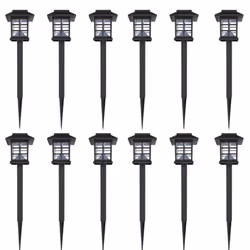 vidaXL 12x Outdoor Solar Lamp Post 8.6x8.6x38cm Garden Patio LED Light Spike