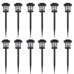 vidaXL 12x Outdoor Solar Lamp Post 8.6x8.6x38cm Garden Patio LED Light Spike