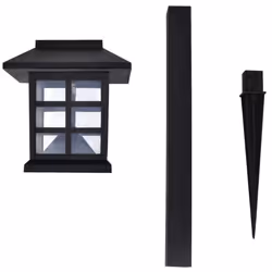 vidaXL 12x Outdoor Solar Lamp Post 8.6x8.6x38cm Garden Patio LED Light Spike