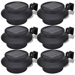 vidaXL Outdoor Solar Lamp Set 6 pcs Black Garden Fence Light Gutter Light