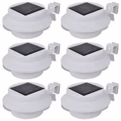 vidaXL Outdoor Solar Lamp Set 6 pcs White Garden Fence Light Gutter Light - Additional view 4