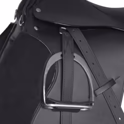 Horse Riding Saddle Set 16" Real Leather Black 14 cm 5-in-1 - Additional view 5