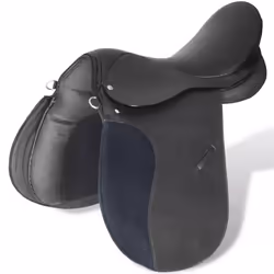 Horse Riding Saddle Set 17.5" Real Leather Black 18 cm 5-in-1 - Additional view 4