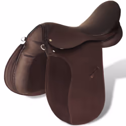 vidaXL Horse Riding Saddle Set 17.5" Real Leather Brown 12cm 5-in-1 Equestrian - Additional view 4