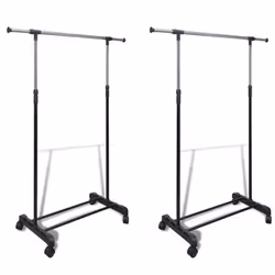 VidaXL Adjustable Clothes Racks, Suit stand, Polypropylene (PP), Stainless steel, Black, Stainless steel, Modern, Black, Blac ...