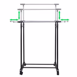 VidaXL Adjustable Clothes Racks, Plastic, Stainless steel, Black, Stainless steel, Modern, Black, Black, 420 mm