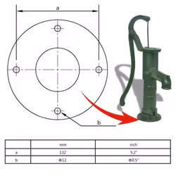 vidaXL Garden Water Pump with Stand Cast Iron Green Farm Irrigation Ornament - Additional view 6