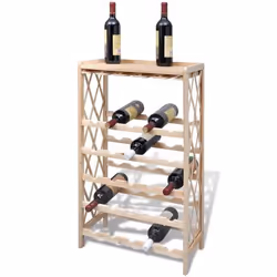 VidaXL 241068, 25 bottle(s), Wood, Wood, Floor wine rack