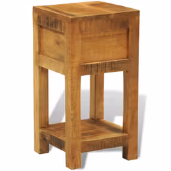 Solid Wood Display Side Table Nightstand 1Drawer Livingroom Square Durable - Additional view 5