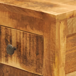 Solid Wood Display Side Table Nightstand 1Drawer Livingroom Square Durable - Additional view 7
