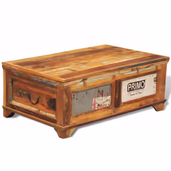vidaXL Coffee Table with Storage Vintage Reclaimed Wood Side End Tea Stand