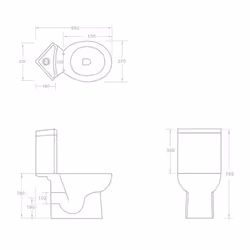 vidaXL WC Ceramic Bathroom Corner Toilet White Soft-close Seat Water Saving - Additional view 5