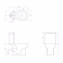 vidaXL WC Ceramic Bathroom Corner Toilet Black Soft-close Seat Water Saving - Additional view 5