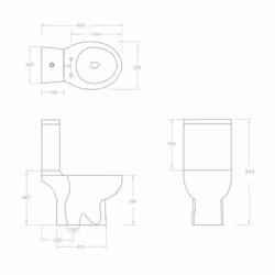 vidaXL WC Ceramic Toilet Bathroom Round Toilet Bottom Water Flow Black Bidet - Additional view 9