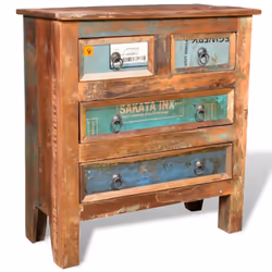 vidaXL Cabinet Solid Reclaimed Wood with 4 Drawers Standing Storage Cupboard - Additional view 10