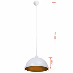 vidaXL 2x Ceiling Lamp Height-adjustable Semi-spherical White Lighting Fixture - Additional view 10