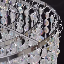 vidaXL Crystal Pendant Chandelier 22.5x30.5cm Ceiling Lighting Fixture Lamp - Additional view 4