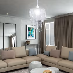 vidaXL Crystal Pendant Chandelier 22.5x30.5cm Ceiling Lighting Fixture Lamp - Additional view 7