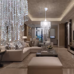 vidaXL Crystal Pendant Chandelier 22.5x30.5cm Ceiling Lighting Fixture Lamp - Additional view 9